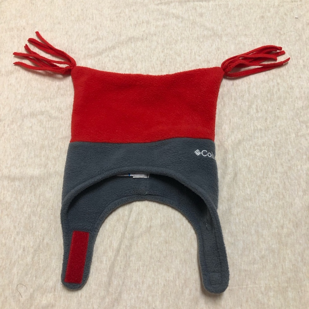 Columbia Infant Baby Pigtail Fleece Hat Winter Repaired Colorblock Tassels